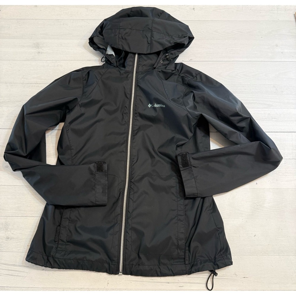 Columbia women's‎ packable lightweight rain jacket black womens size small